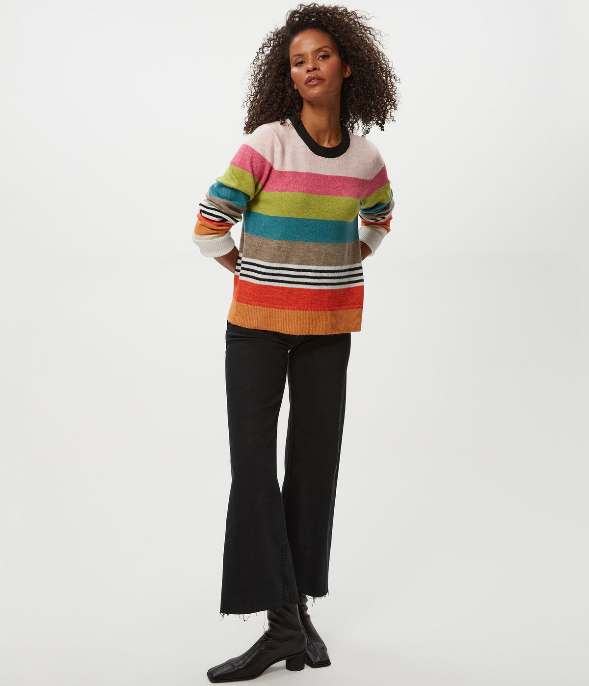 IRENE STRIPE CREW NECK PULLOVER
