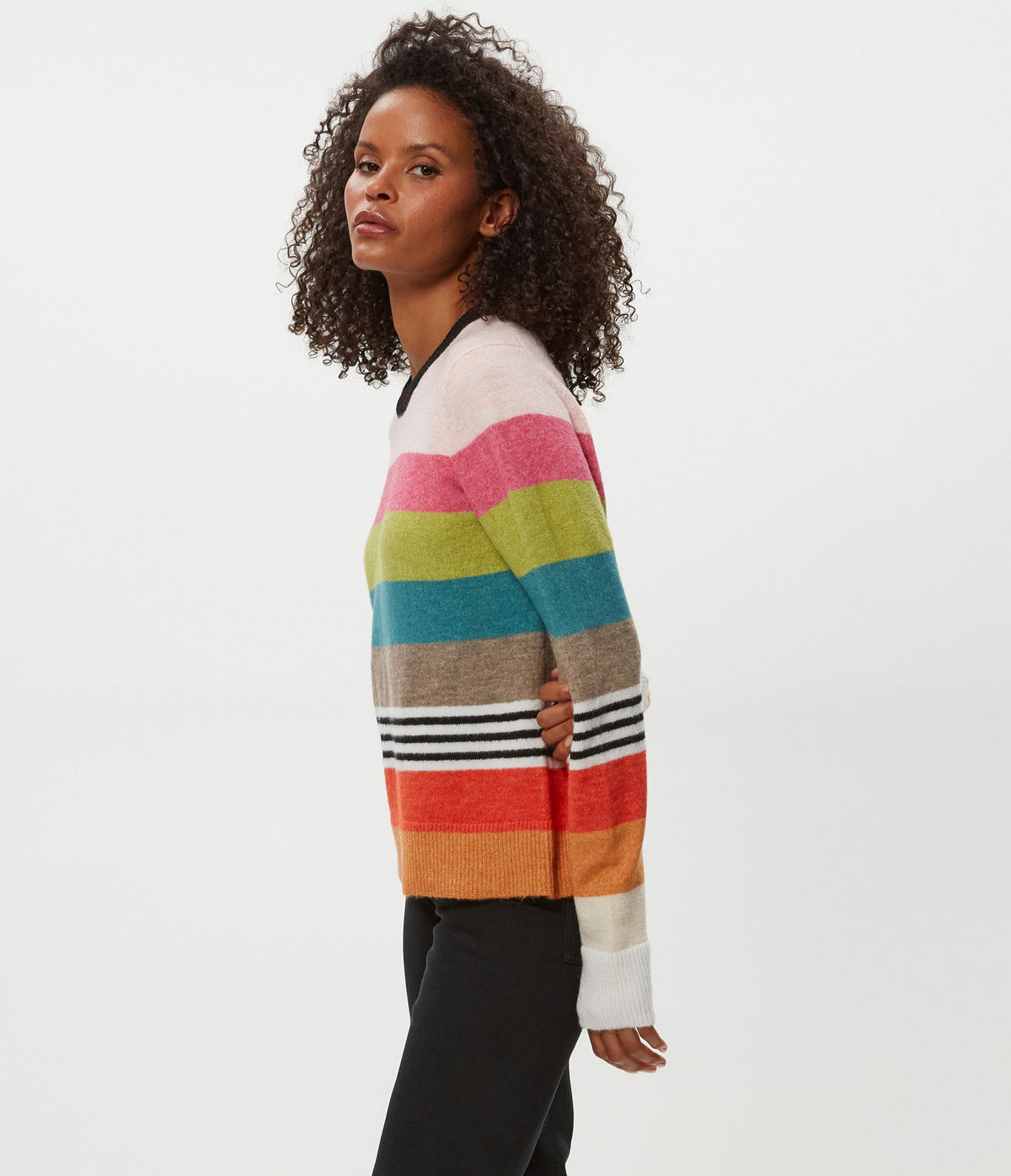IRENE STRIPE CREW NECK PULLOVER
