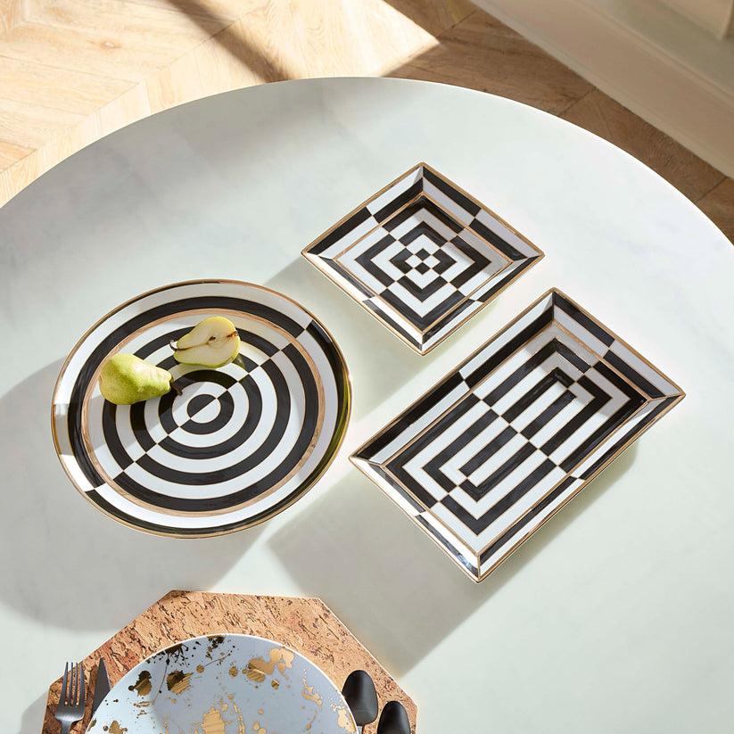 OP ART RECTANGULAR TRAY