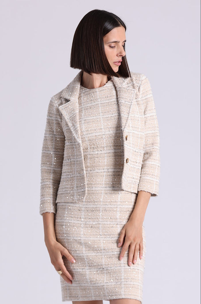 VISCOSE TWEED SHRUNKEN BLAZER