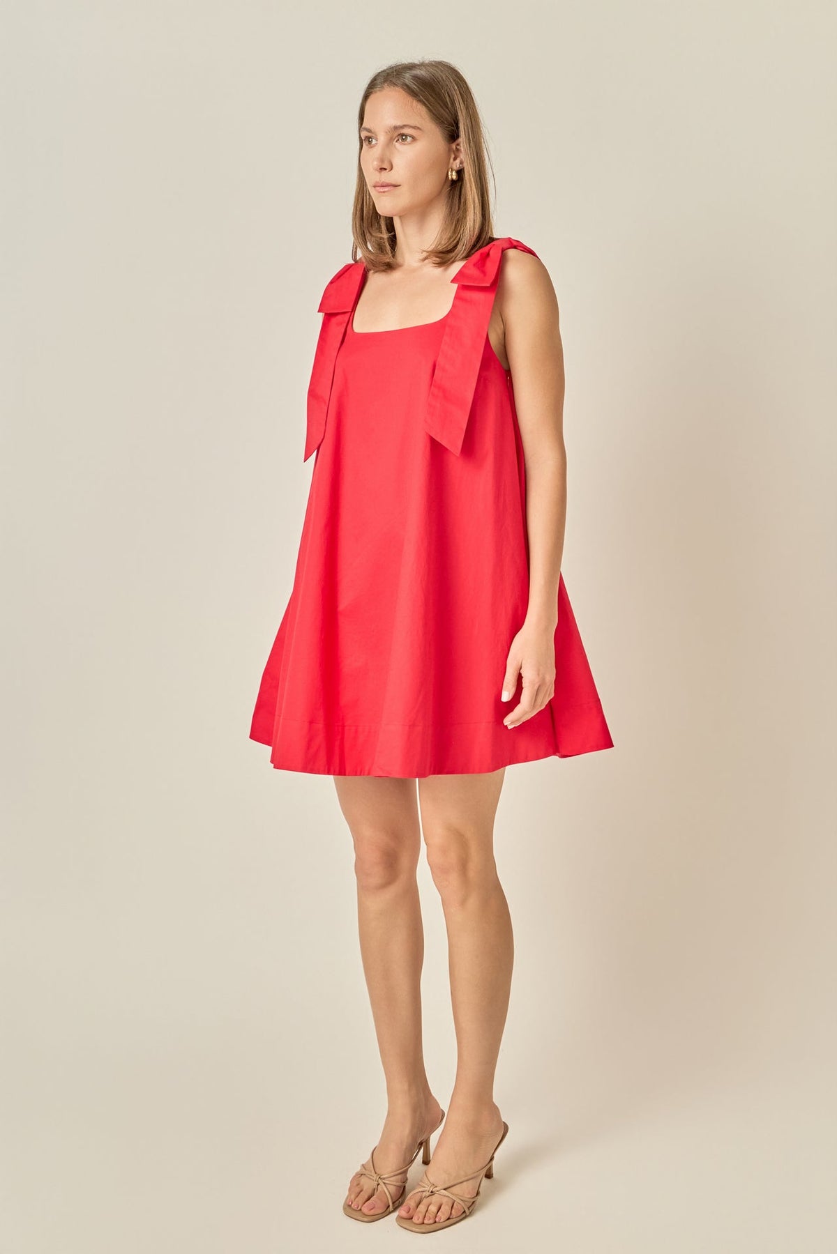 BOW SLEEVELESS MINI DRESS