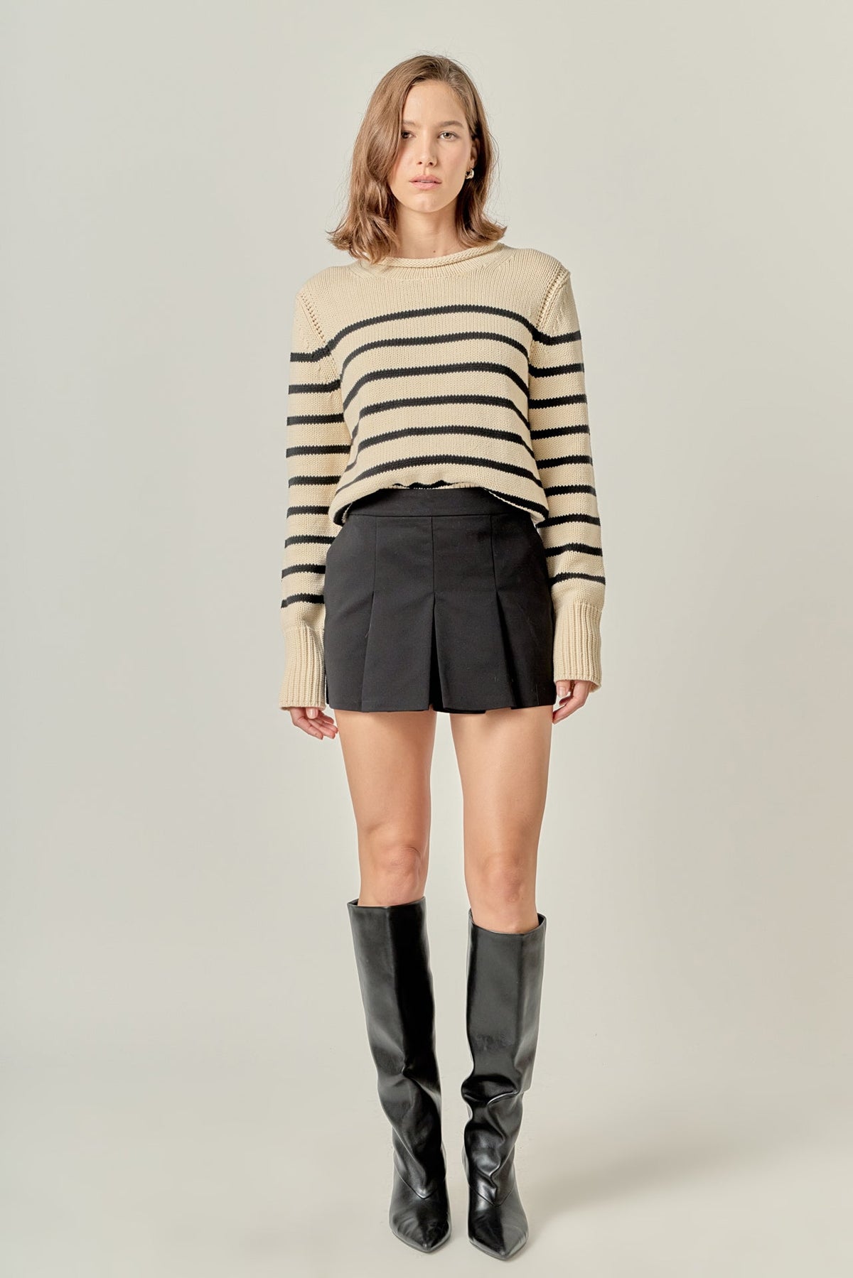 ROLLNECK STRIPE SWEATER