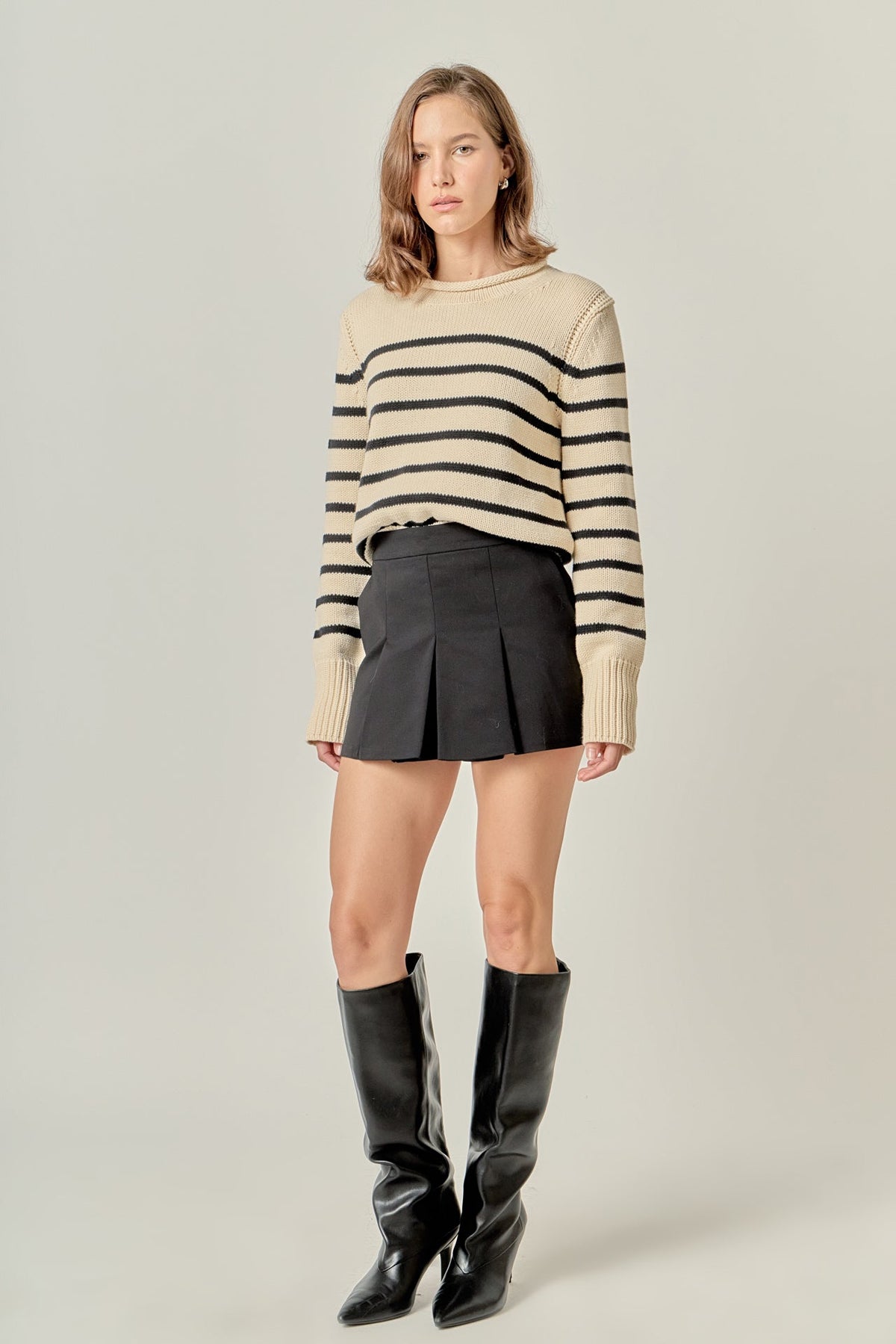 ROLLNECK STRIPE SWEATER