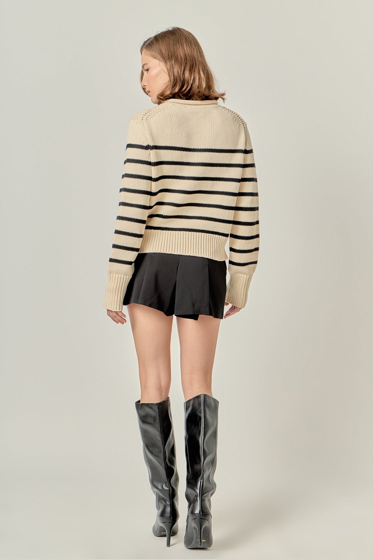 ROLLNECK STRIPE SWEATER