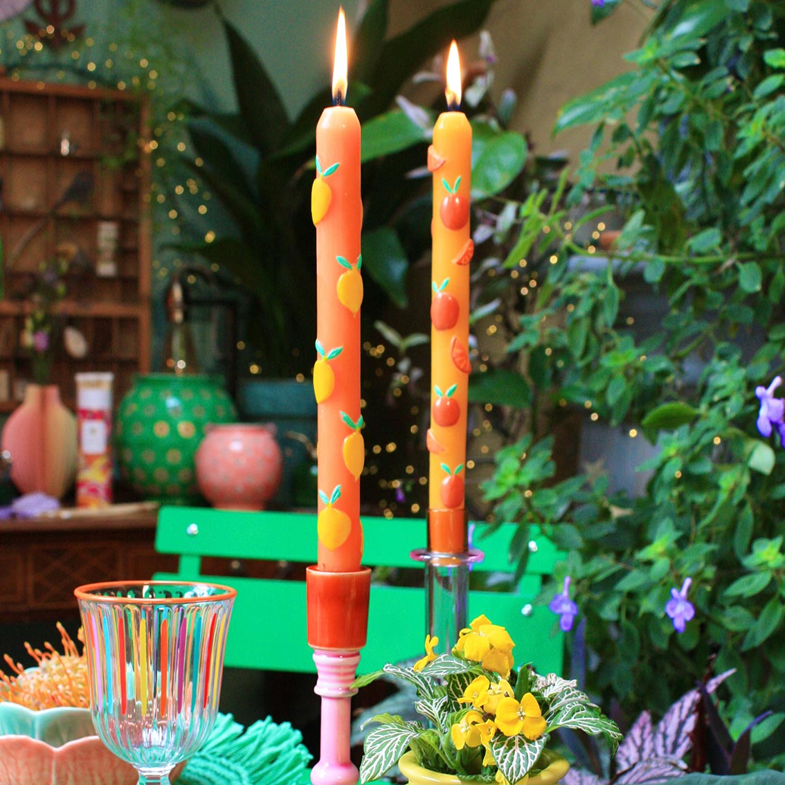 LEMON & ORANGE DINNER CANDLES