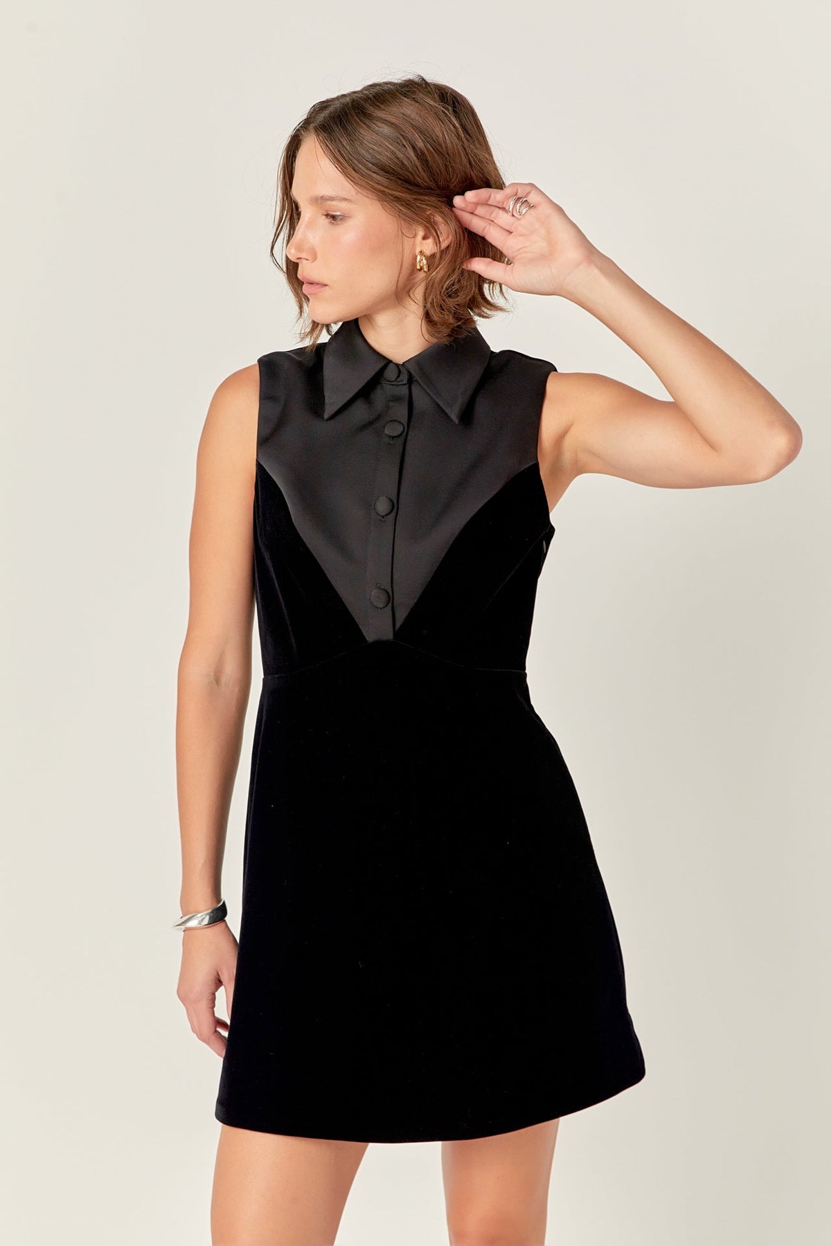 TUXEDO SLEEVELESS DRESS