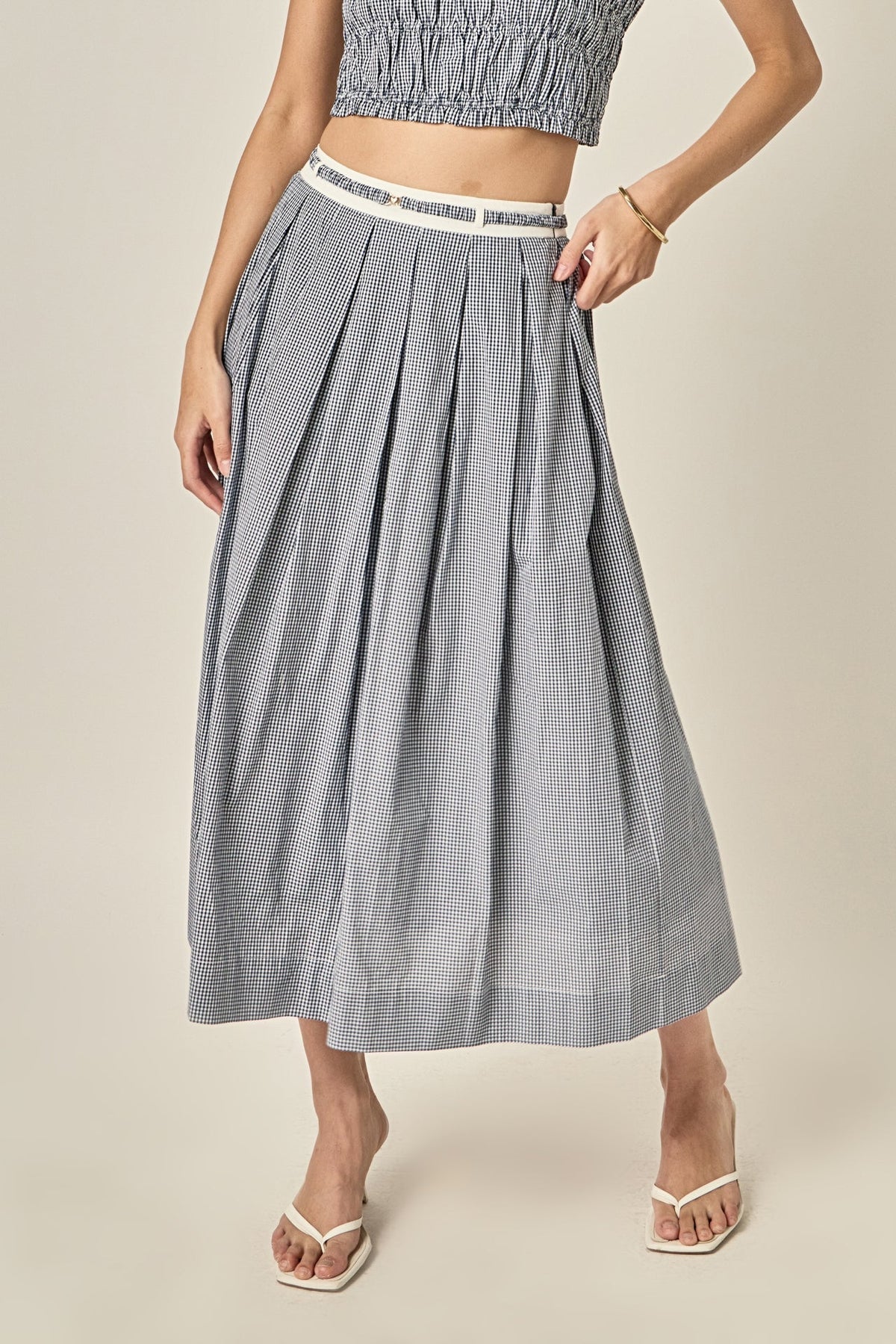 COLORBLOCK PLAID SKIRT