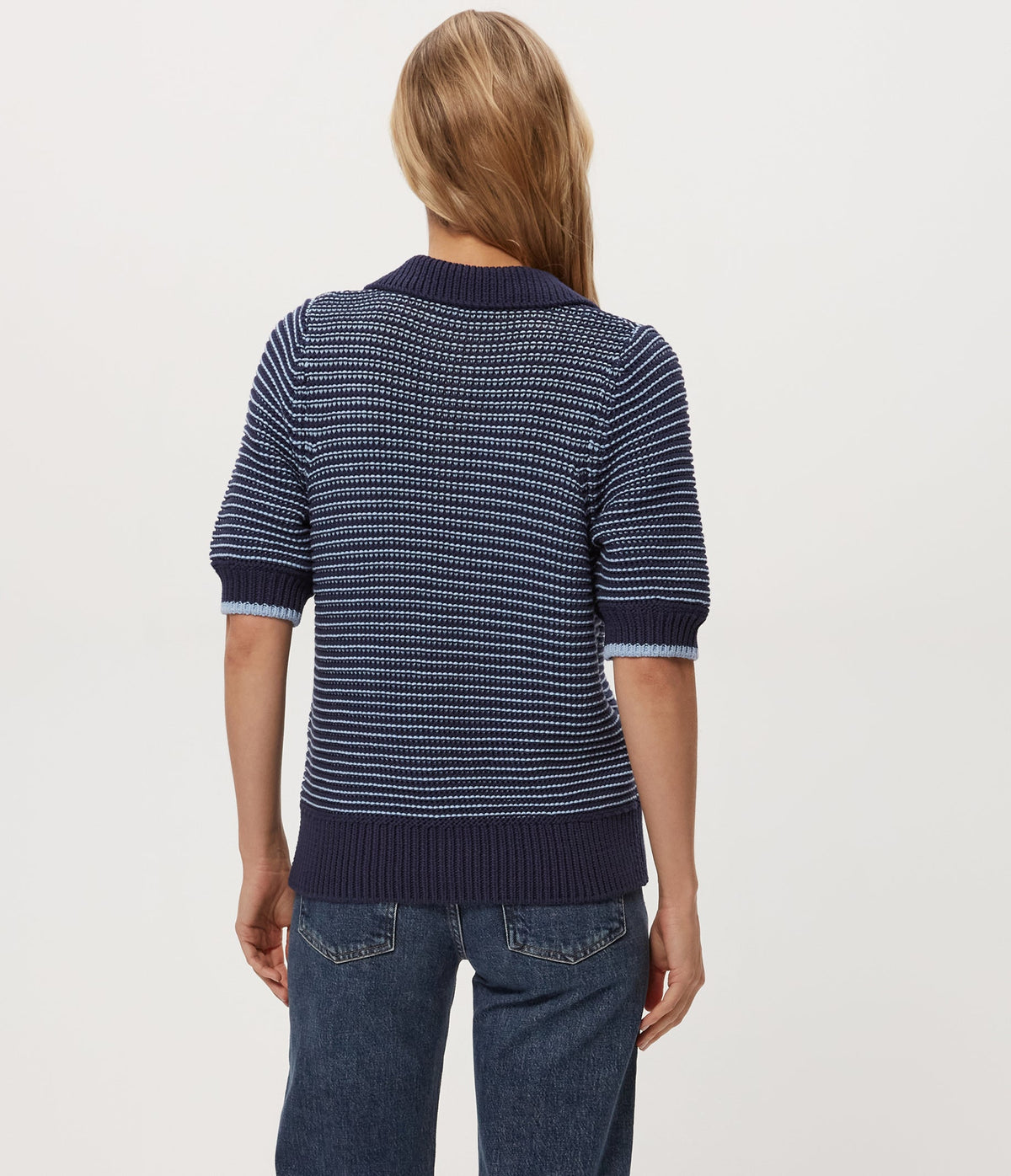 MARLEY TAPE YARN COLLARED PULLOVER