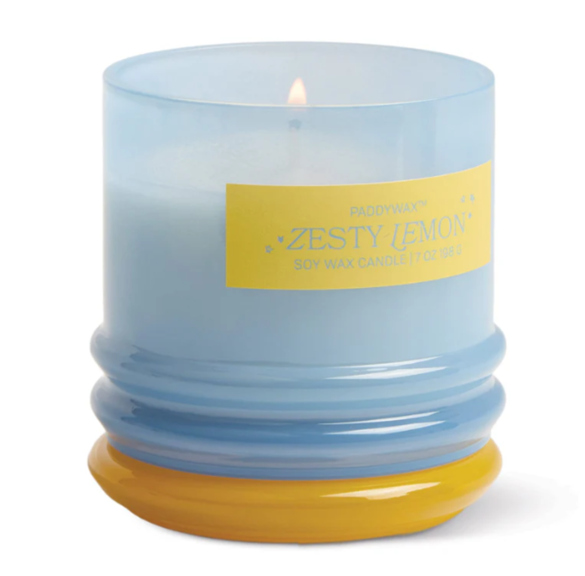 STACKED GLASS CANDLE ZESTY LEMON