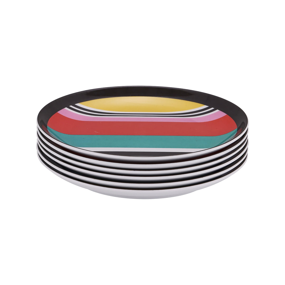 6&quot; APP PLATES SET 6 STRIPES