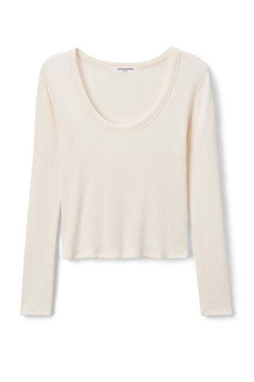 JOSIE 2X1 SWEATER RIB LS UNECK