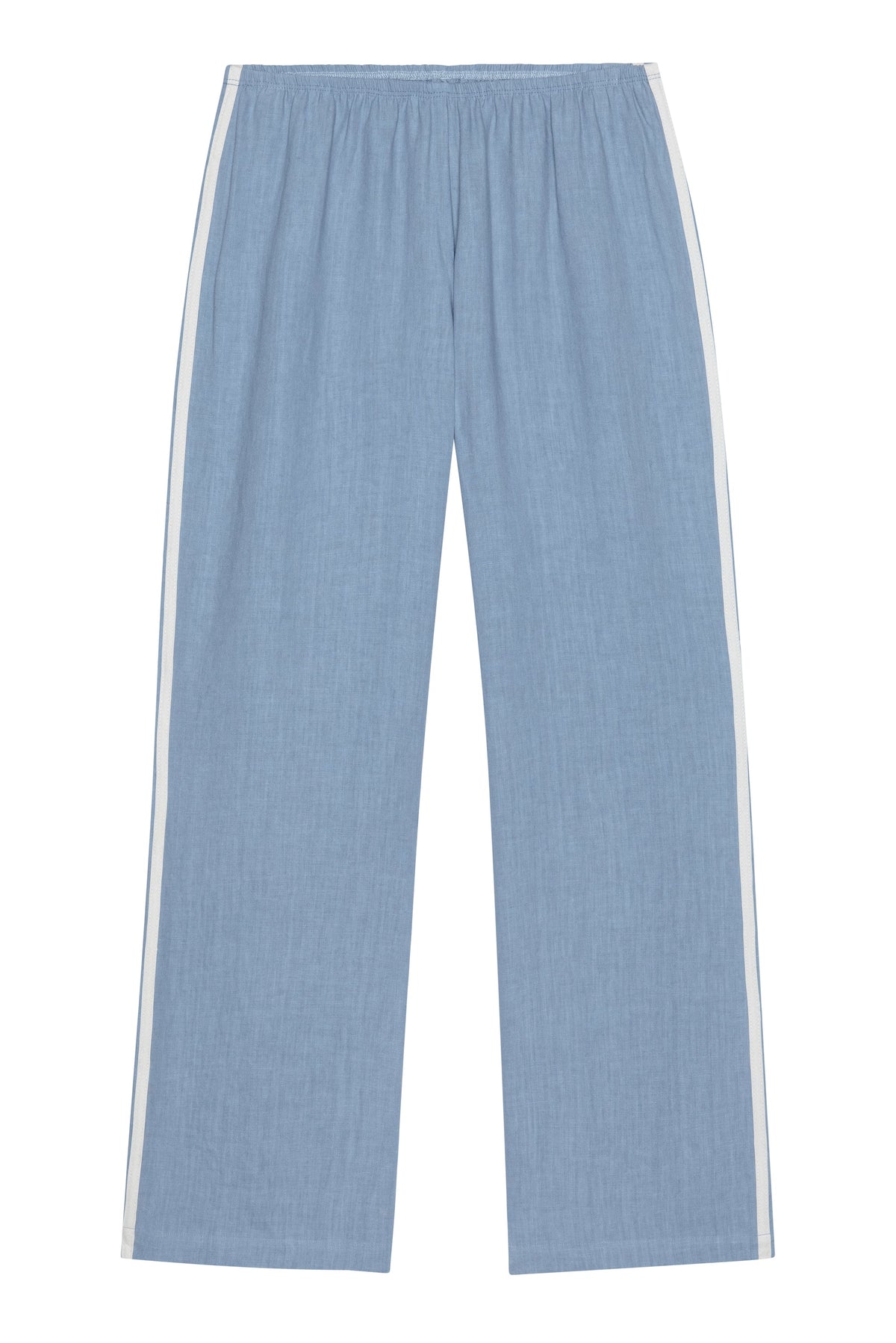 LINEN CROP RACER STRIPE PANT