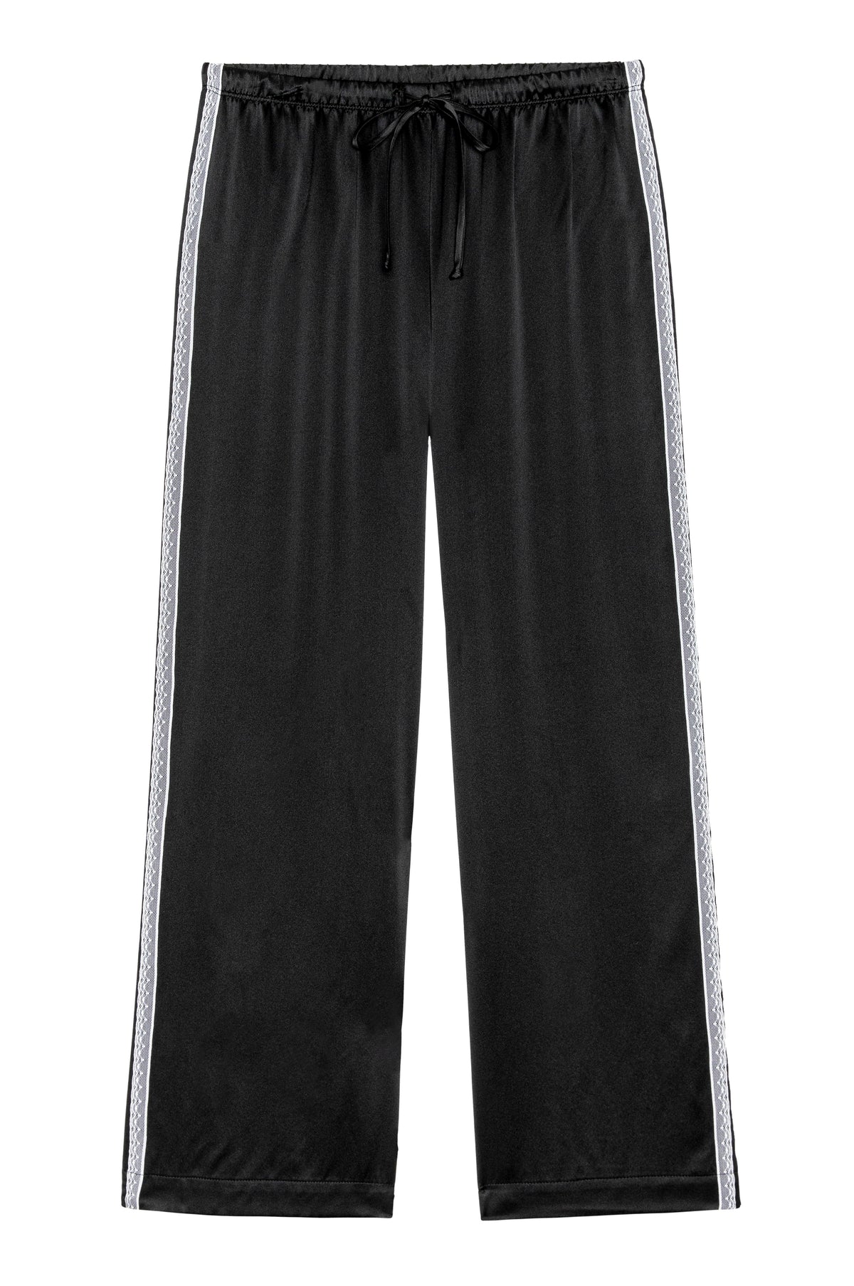 SILK LACE STRIPE CROP PANT