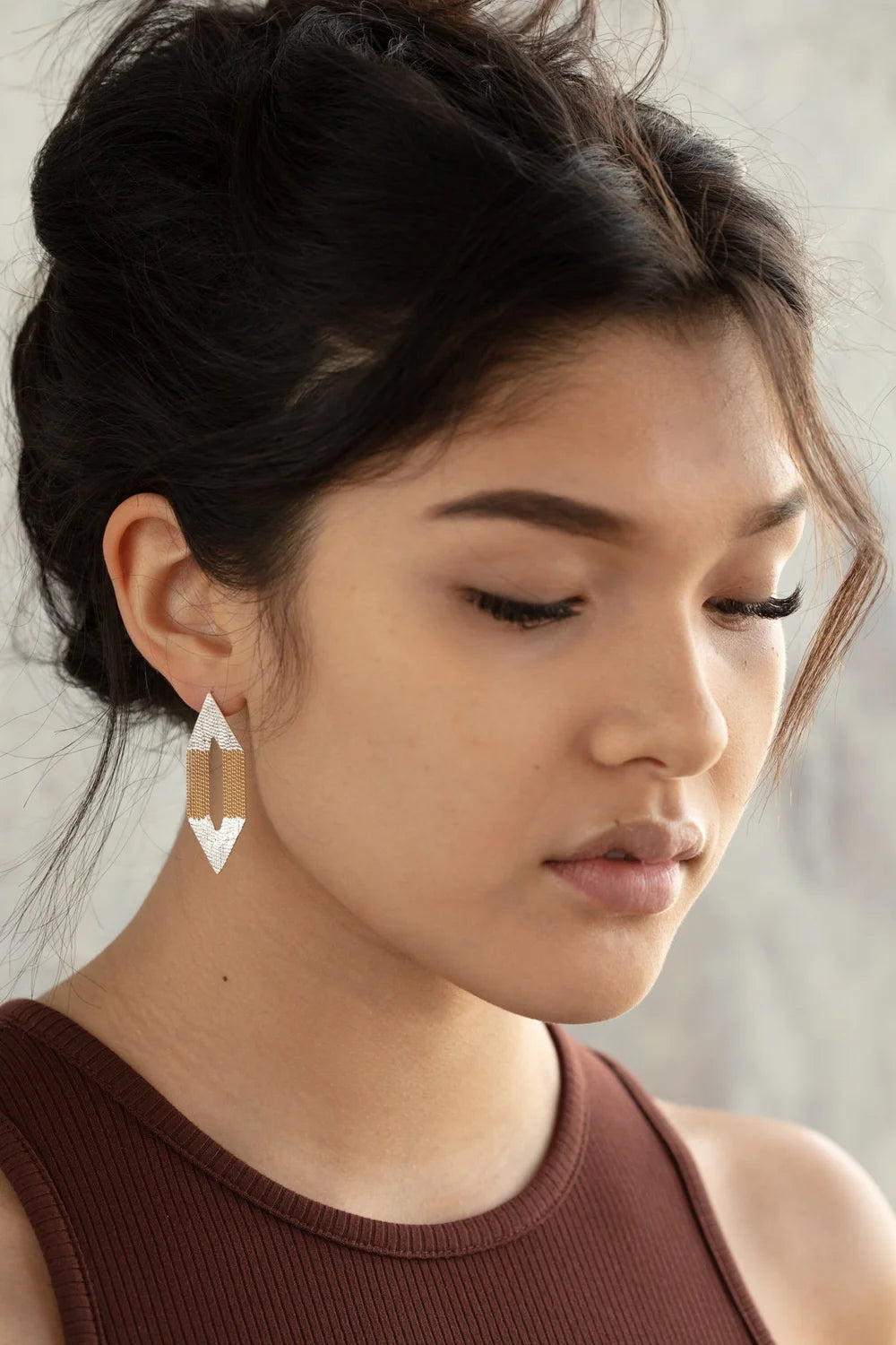 SMALL POINTS EARRING BRASS/SILVER