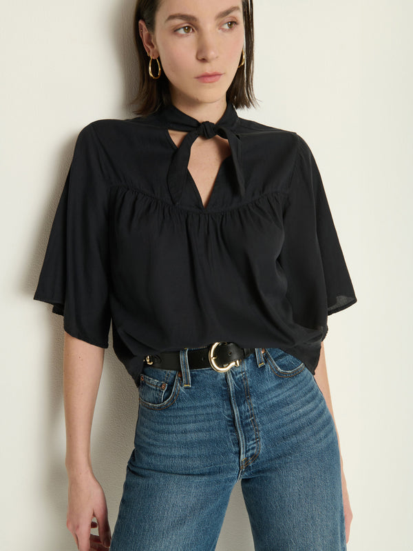 VALERIE TIE NECK TOP