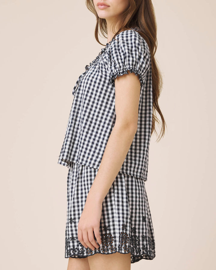 GIGI GINGHAM PUFF SLEEVE TOP