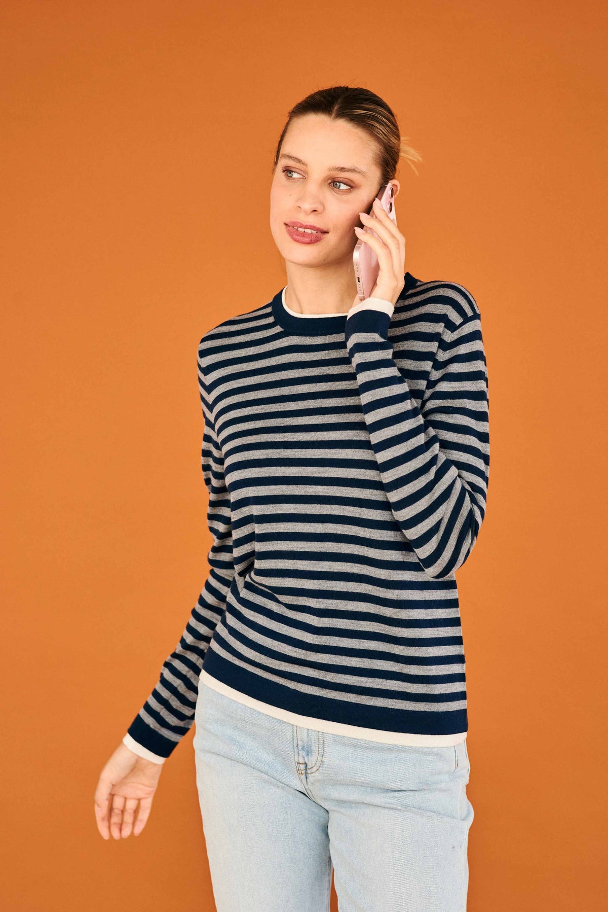 STRIPE DOUBLE TRIM CREW