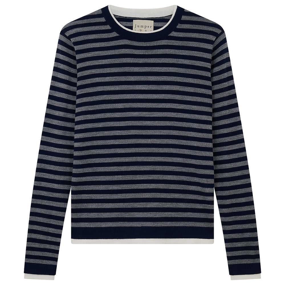 STRIPE DOUBLE TRIM CREW