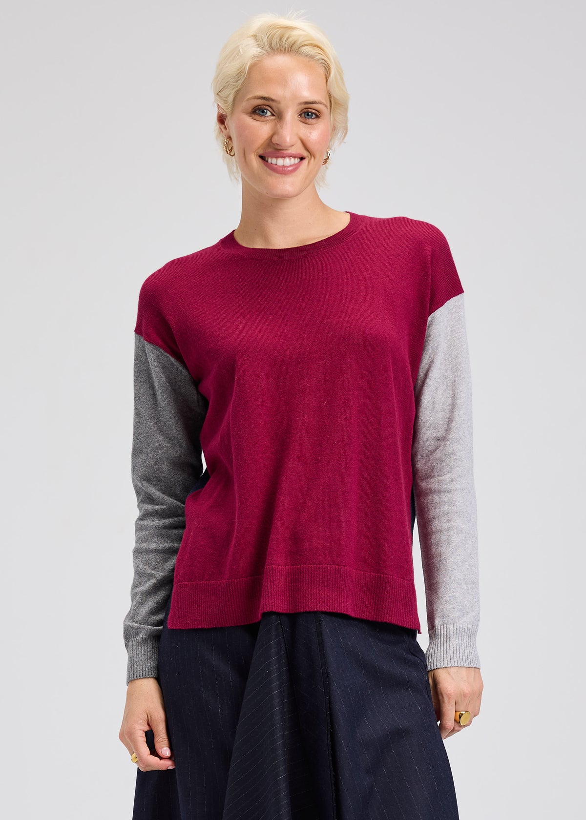 ELBOW INTARSIA SWEATER