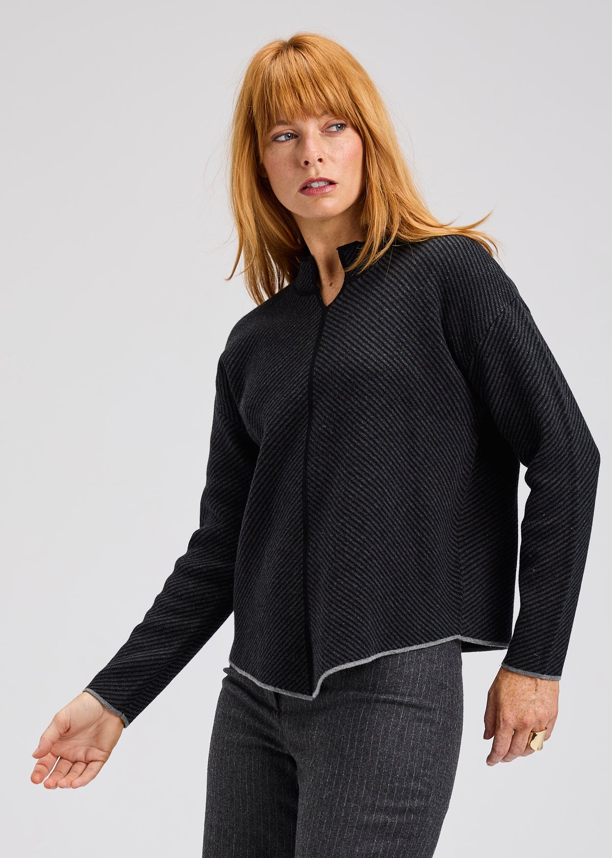 NEHRU COLLAR SWEATER