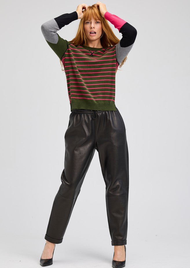 BRETON STRIPE V INSERT SWEATER