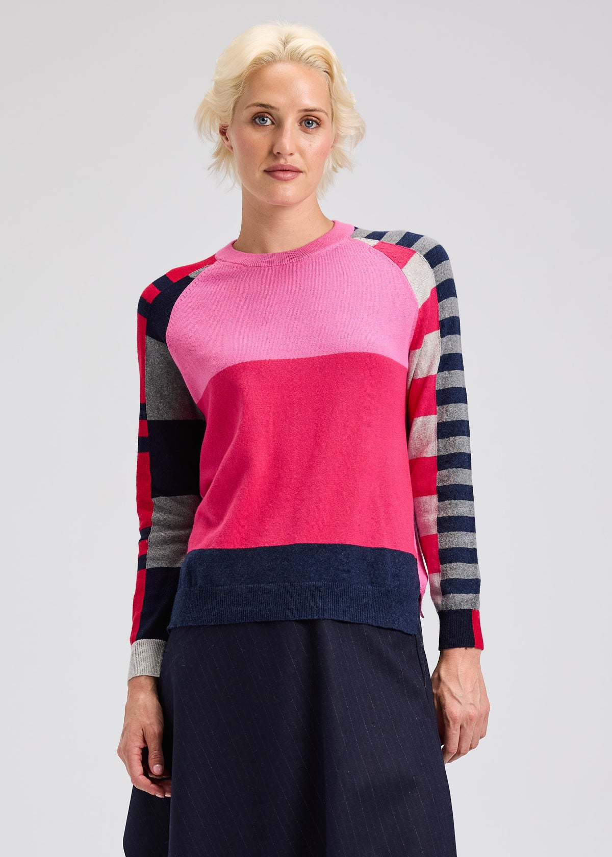 COLORBLOCK STRIPE SLEVEE SWEATER