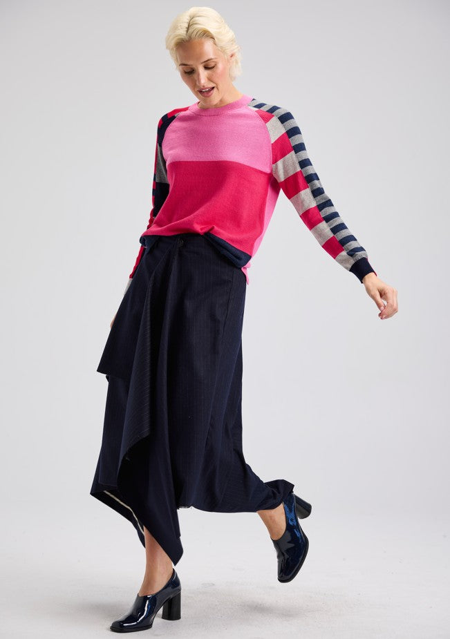 COLORBLOCK STRIPE SLEVEE SWEATER