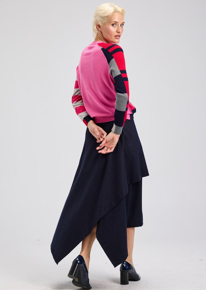 COLORBLOCK STRIPE SLEVEE SWEATER