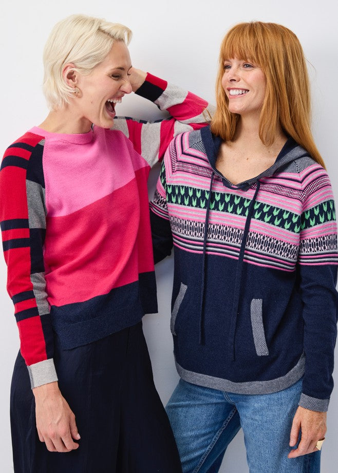 COLORBLOCK STRIPE SLEVEE SWEATER