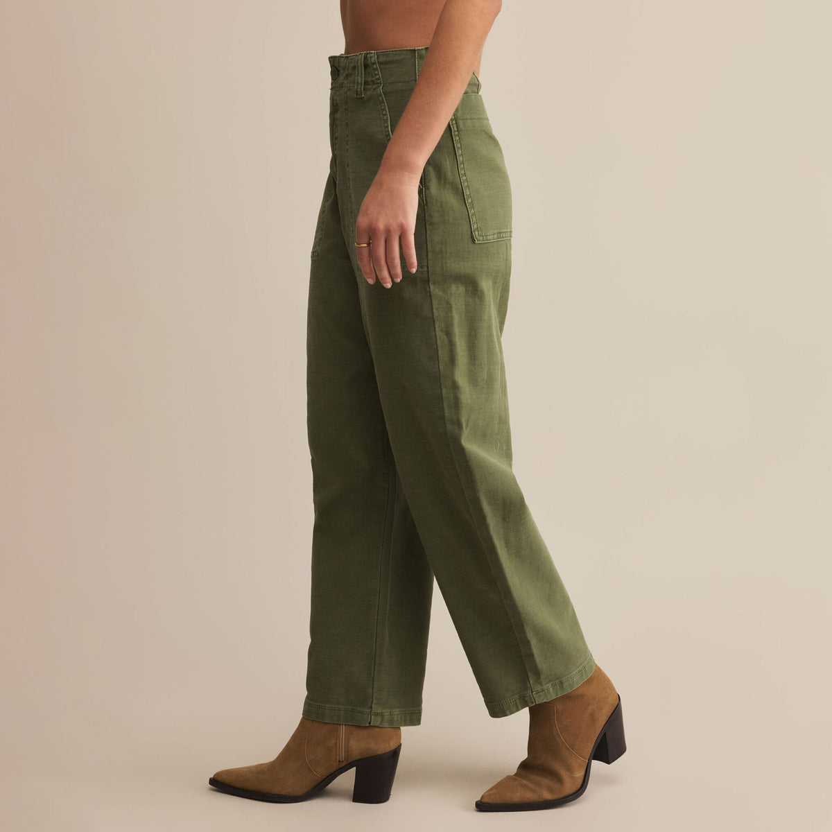OLIVE TWILL PANTS