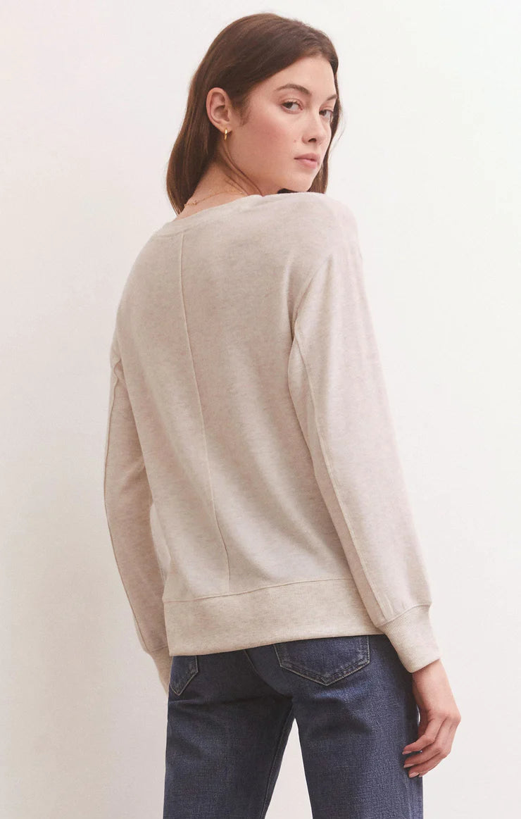 WILDER CLOUD V-NECK LONG SLEEVE TOP