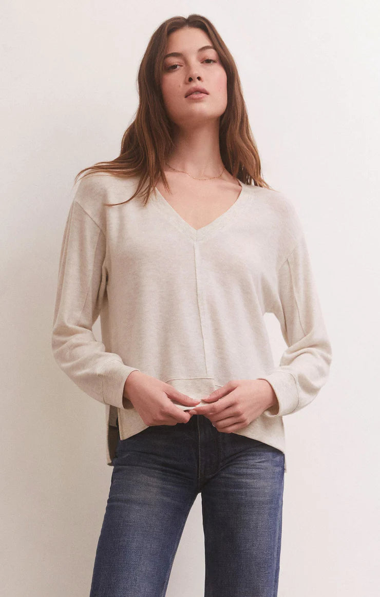 WILDER CLOUD V-NECK LONG SLEEVE TOP