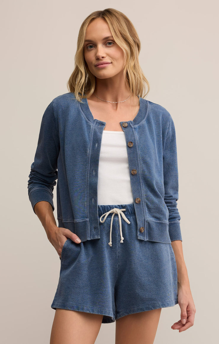 DAILY KNIT DENIM CARDI