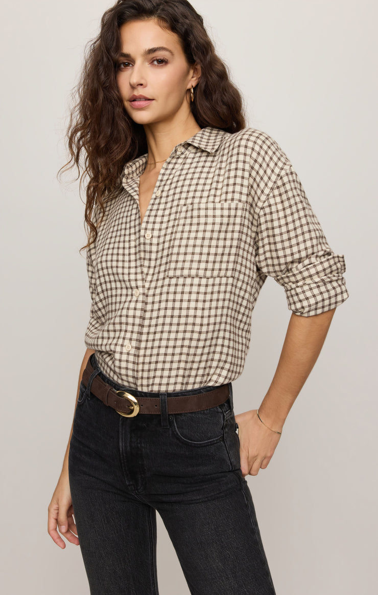 RIVER PLAID BUTTON UP