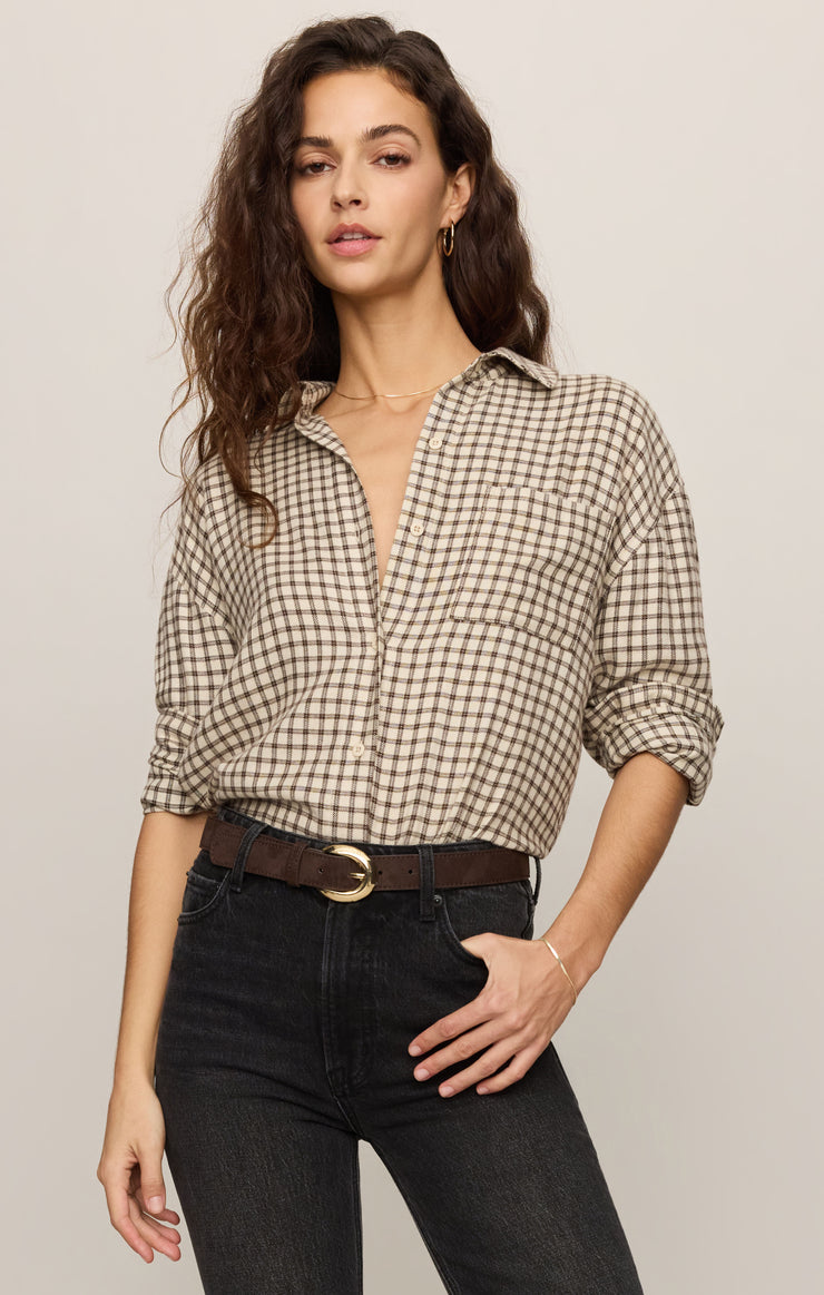 RIVER PLAID BUTTON UP
