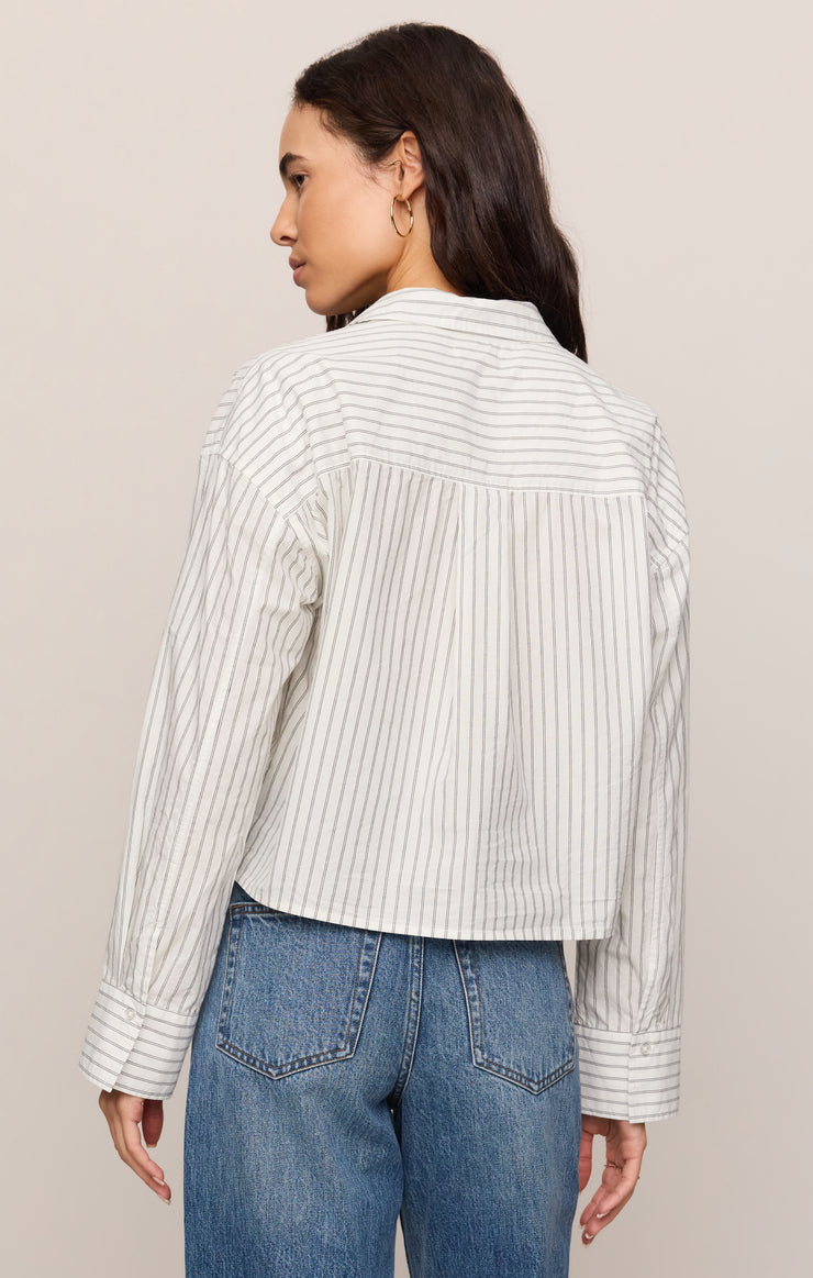 FAVORITE STRIPED BUTTON UP TOP