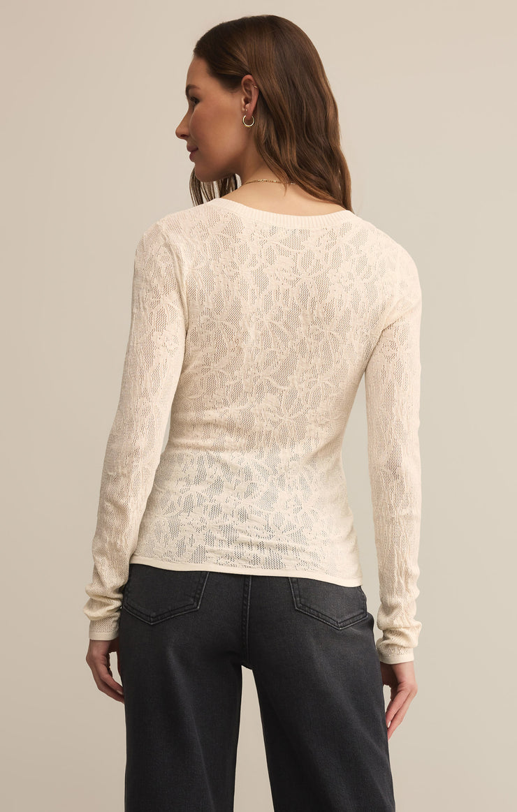 TIBI SCOOP MESH SWEATER