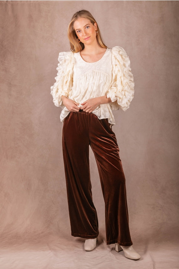 VELVET CONTRAST SIDE STRIPE PANT