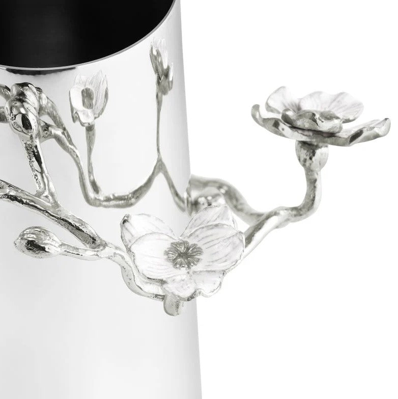 SILVER ORCHID VASE