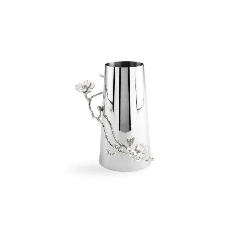 SILVER ORCHID VASE