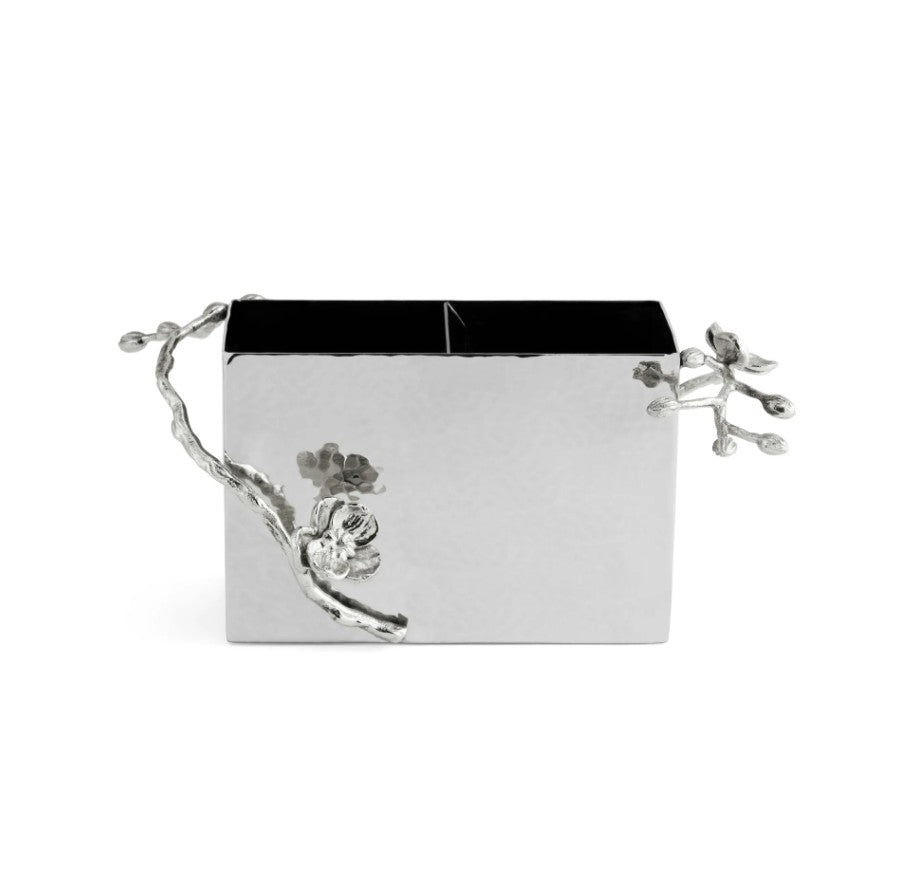 WHITE ORCHID CUTLERY CADDY