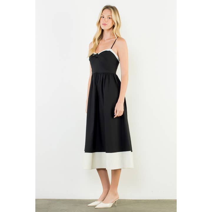 STRAPPY BOW MIDI DRESS