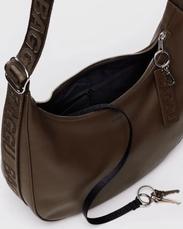 MEDIUM LEATHER CRESCENT BAG