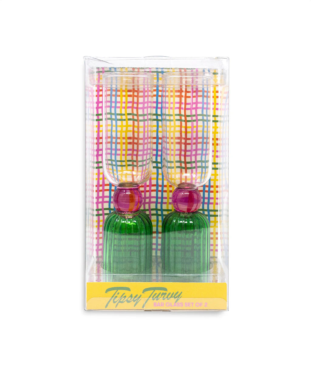 COLORBLOCK TIPSY TURVY BAR GLASS SET