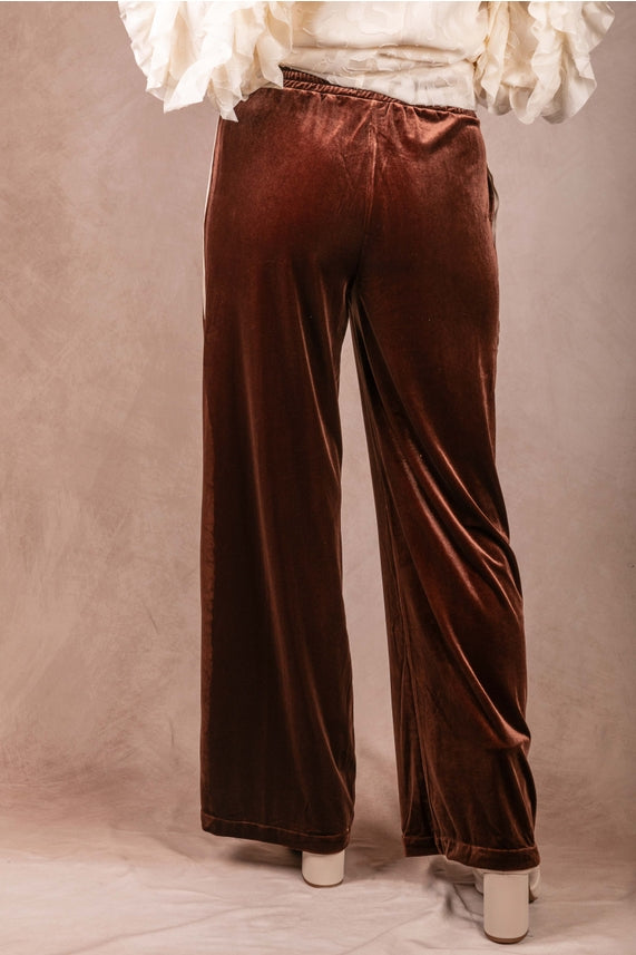 VELVET CONTRAST SIDE STRIPE PANT