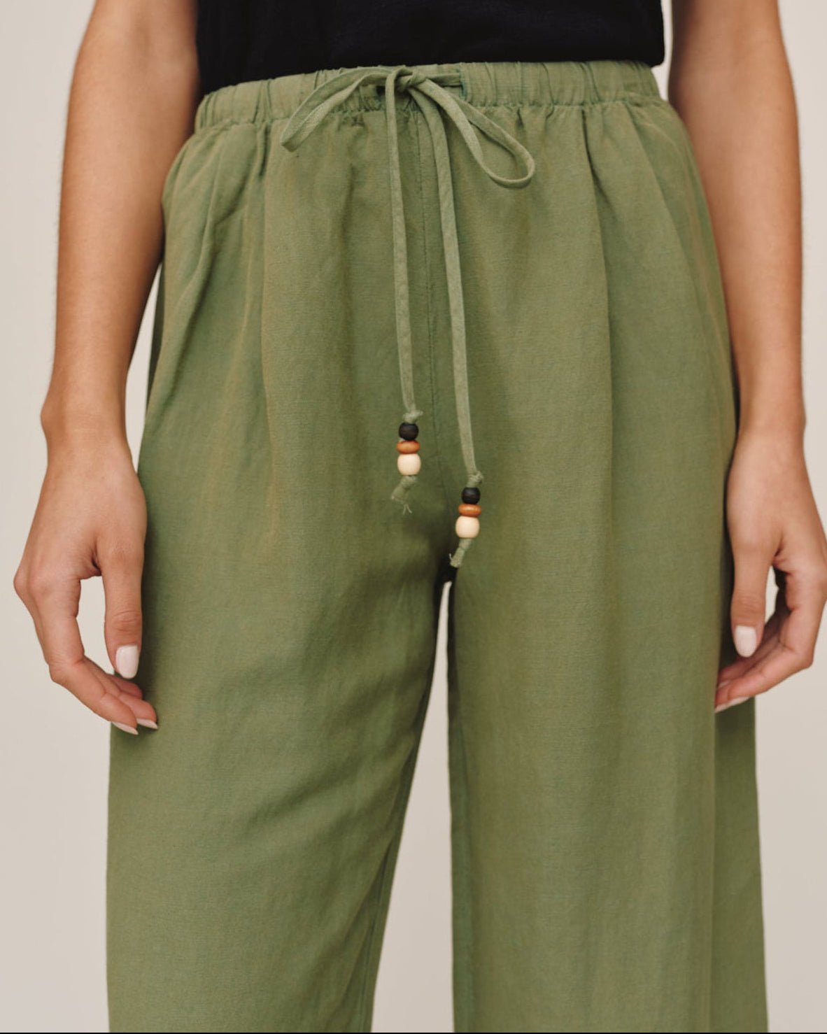 BEADED DRAWSTRING BEACH PANT