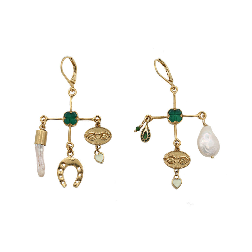 PEARL/HORSESHOE EARRING