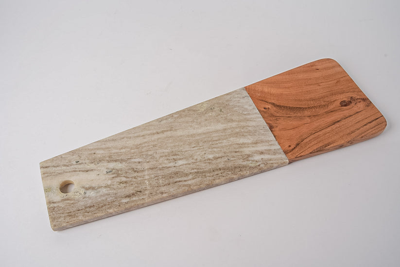 MARBLE/ACACIA WOOD LONG BOARD TAN
