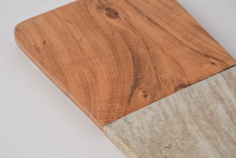 MARBLE/ACACIA WOOD LONG BOARD TAN
