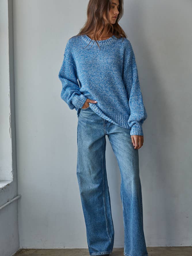 MOCK NECK COTTON SWEATER